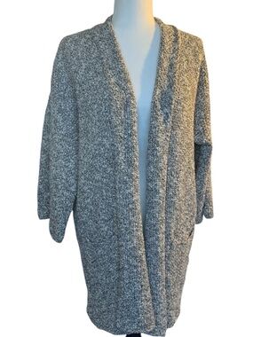 Massimo Dutti Coatigan 3/4 Cardigan & Sleeve Long Sweater Duster Salt Pepper M/L